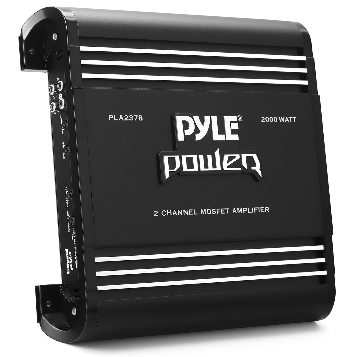 Pyle PLA2378 front view showing compact 2-channel car amplifier