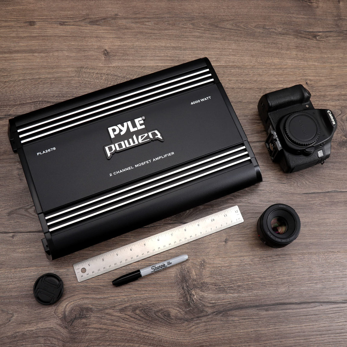 Pyle PLA2678 compact dimensions fit under seats or in trunks