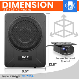 Pyle PLBX8A low-profile design fits under most car seats for flexible placement.