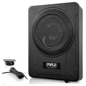 Pyle PLBX8A under-seat subwoofer delivers powerful bass in a compact footprint.