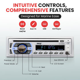 Pyle PLCD43MRB AM/FM radio with 30 presets.