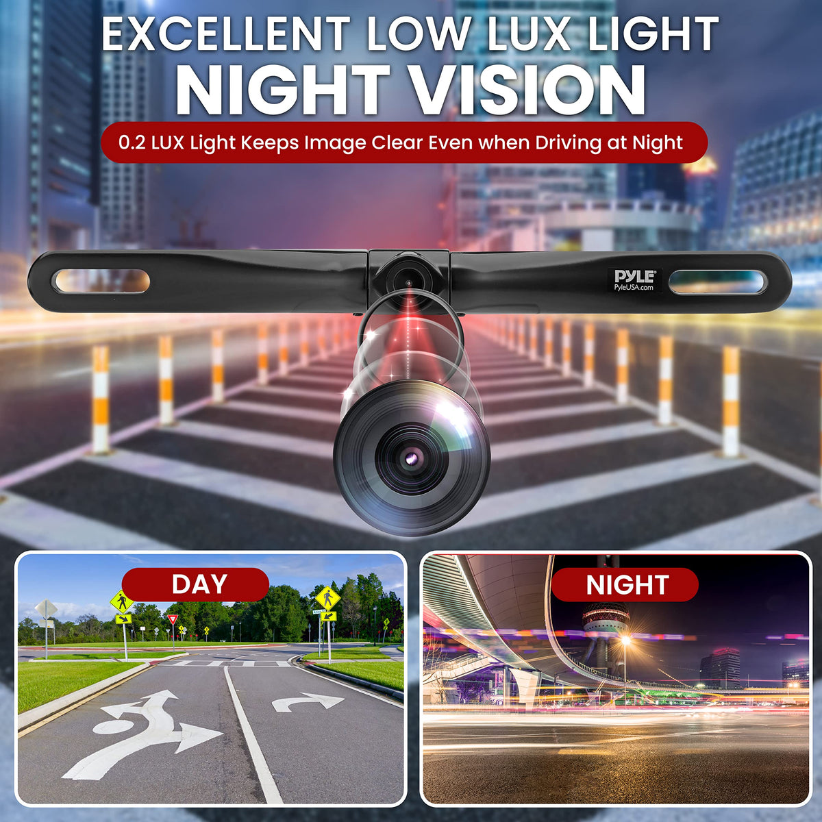 Pyle PLCM18BC with distance-scale lines for proximity awareness