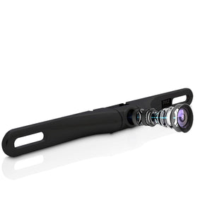 Pyle PLCM18BC license plate camera mounted on rear plate for easy parking