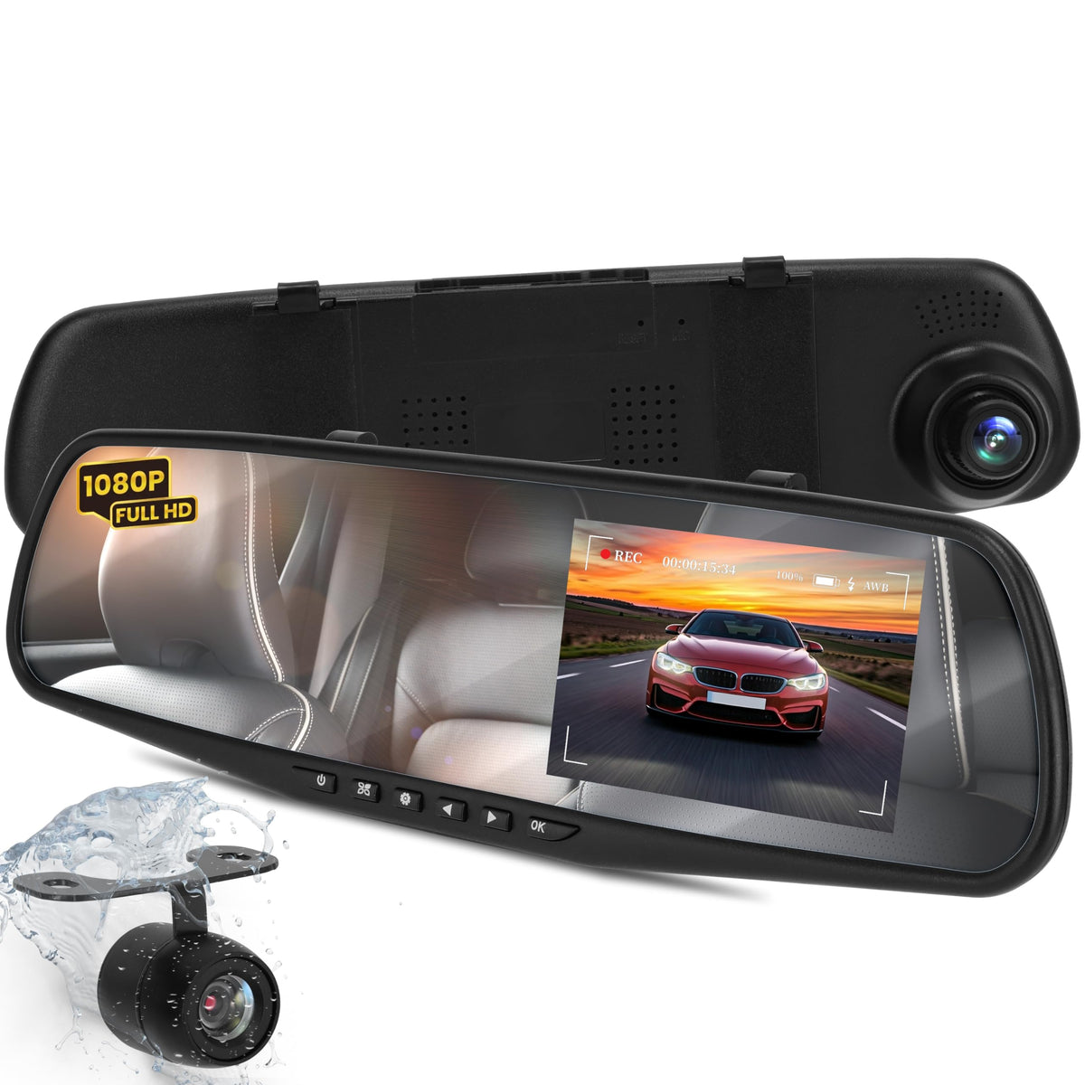 Pyle front mirror display showing live view and easy monitoring