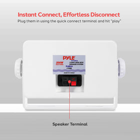 Pyle PLMR24 mounted on patio rail demonstrating outdoor listening benefit