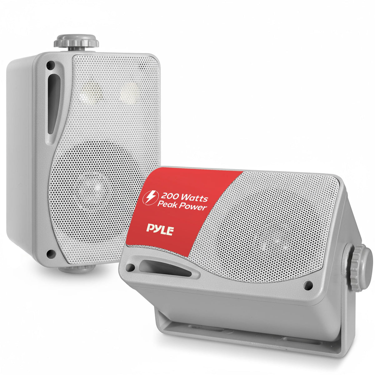 Pyle PLMR24S front view showing silver weatherproof cabinet and clear audio benefit
