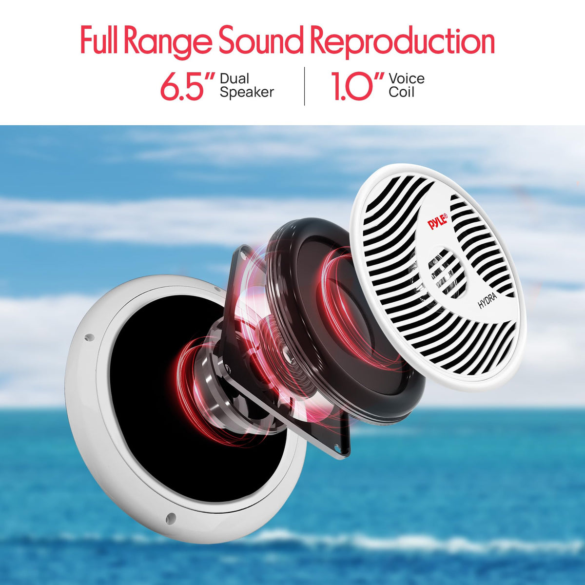 Pyle PLMR60W polypropylene cone and cloth surround for durability
