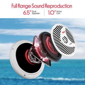 Pyle PLMR60W polypropylene cone and cloth surround for durability