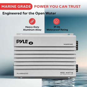 Pyle PLMRA200 side ports enable easy wiring for versatile marine setups.