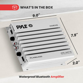 Pyle PLMRA400 LED indicator and gain knobs showing status feedback and precise level control