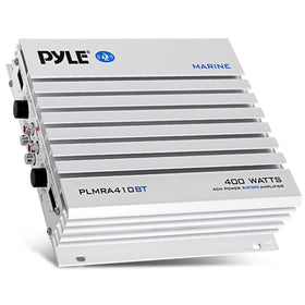 Pyle PLMRA410BT front panel view showing controls and Bluetooth for easy deck audio setup