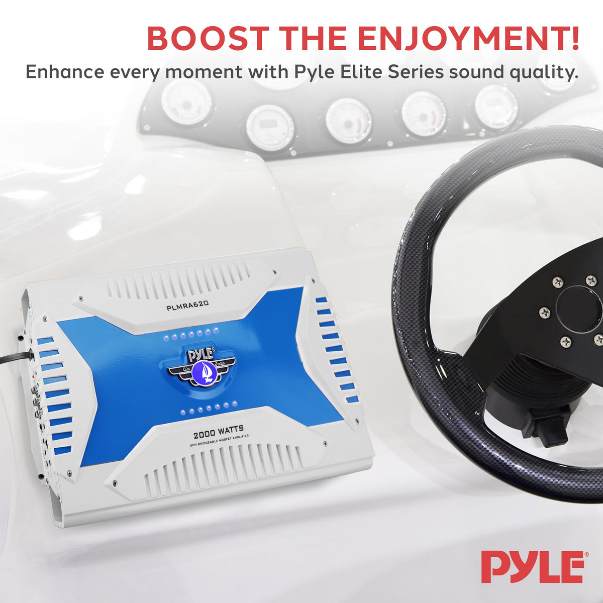 Pyle PLMRA620 waterproof installation suitable for boats and decks.