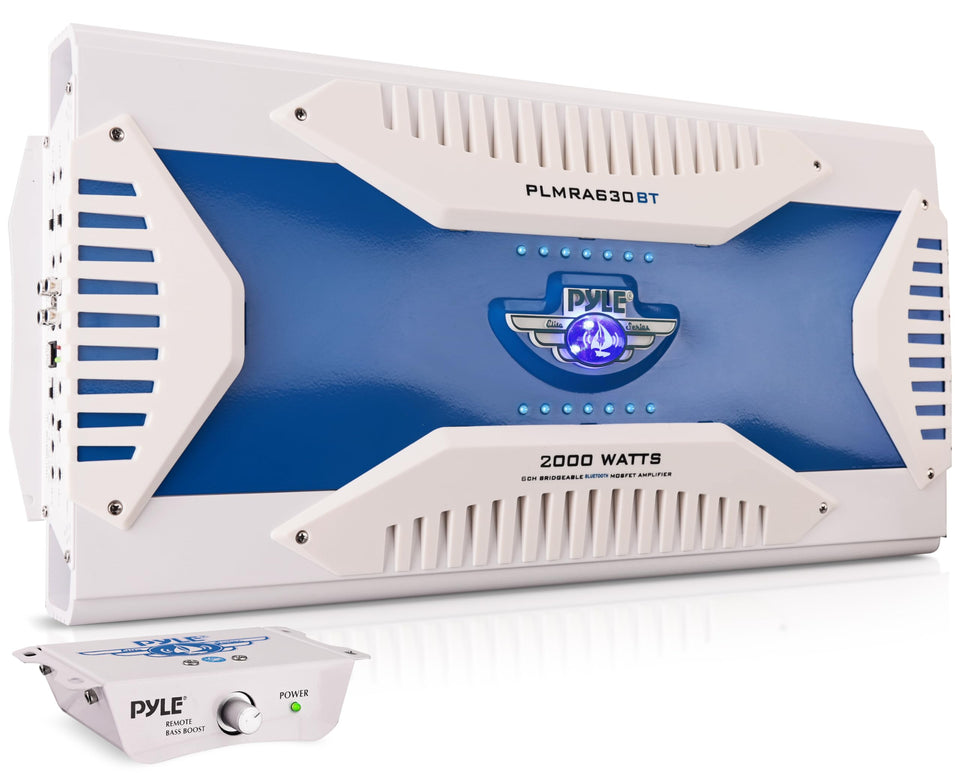 Pyle PLMRA630BT front panel with LED indicators for quick status on the water