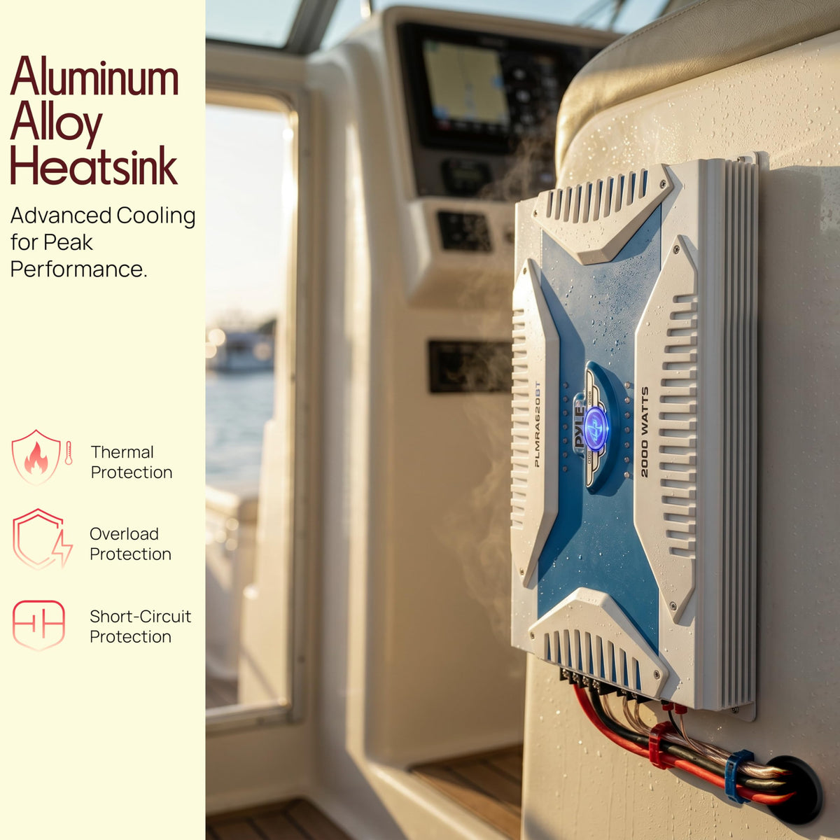 Marine-grade enclosure of the PLMRA630BT guarding against moisture and sun exposure