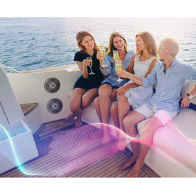 Pyle PLMRBT65B IP-X4 context demonstrates weather-ready resilience against splashes.