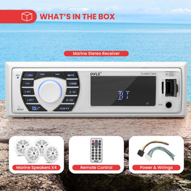 Pyle PLMRKT38W front USB and SD ports for media playback on board