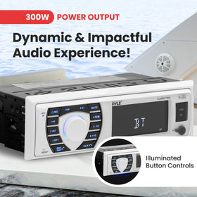 Pyle PLMRKT38W Bluetooth interface and LCD display for easy control