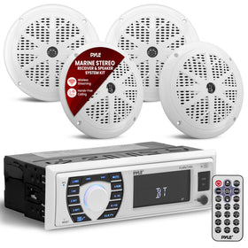 Pyle PLMRKT38W front panel view with waterproof in-dash Bluetooth reader