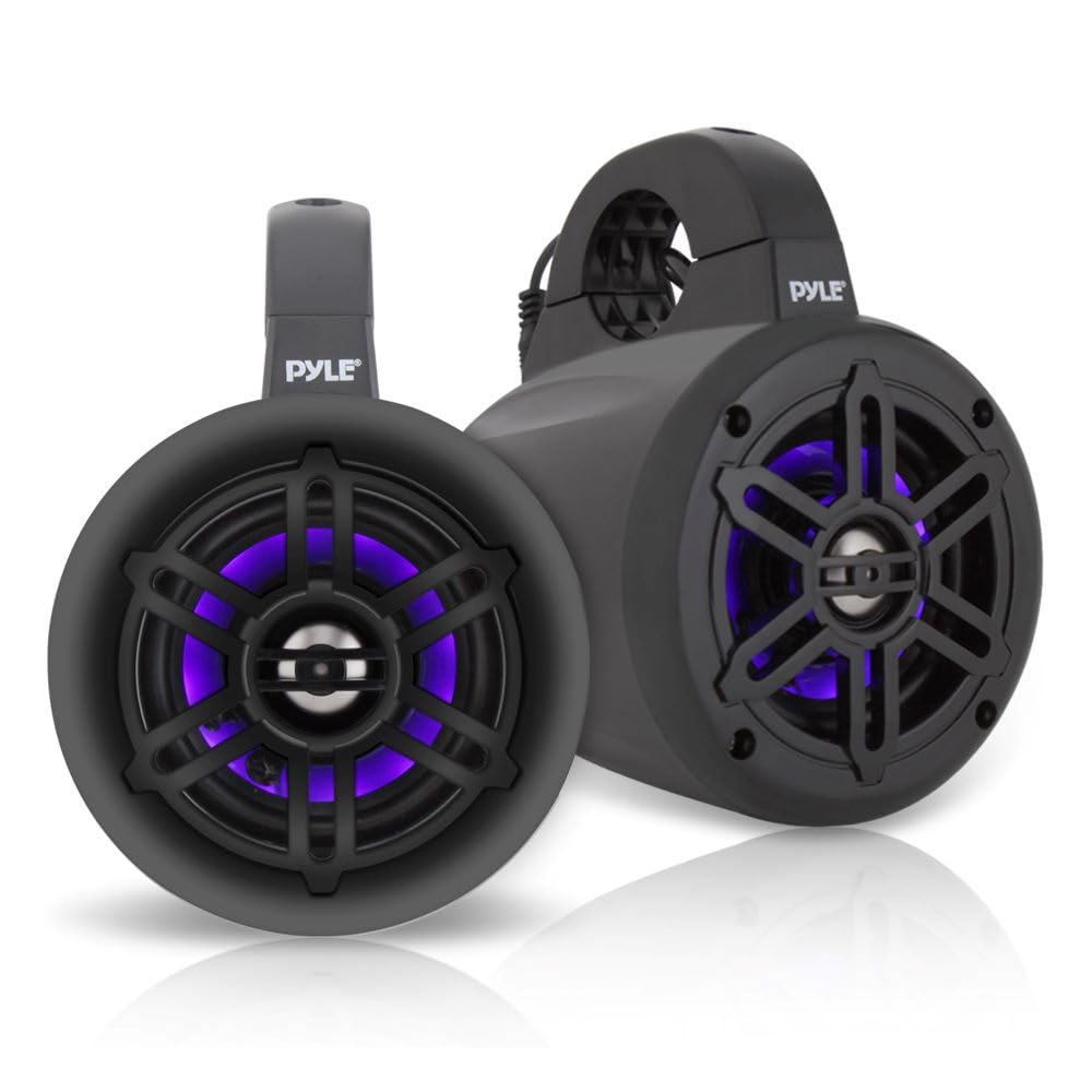 Pyle PLMRLEWB46B wakeboard tower speaker with 4 inch woofer for boat audio