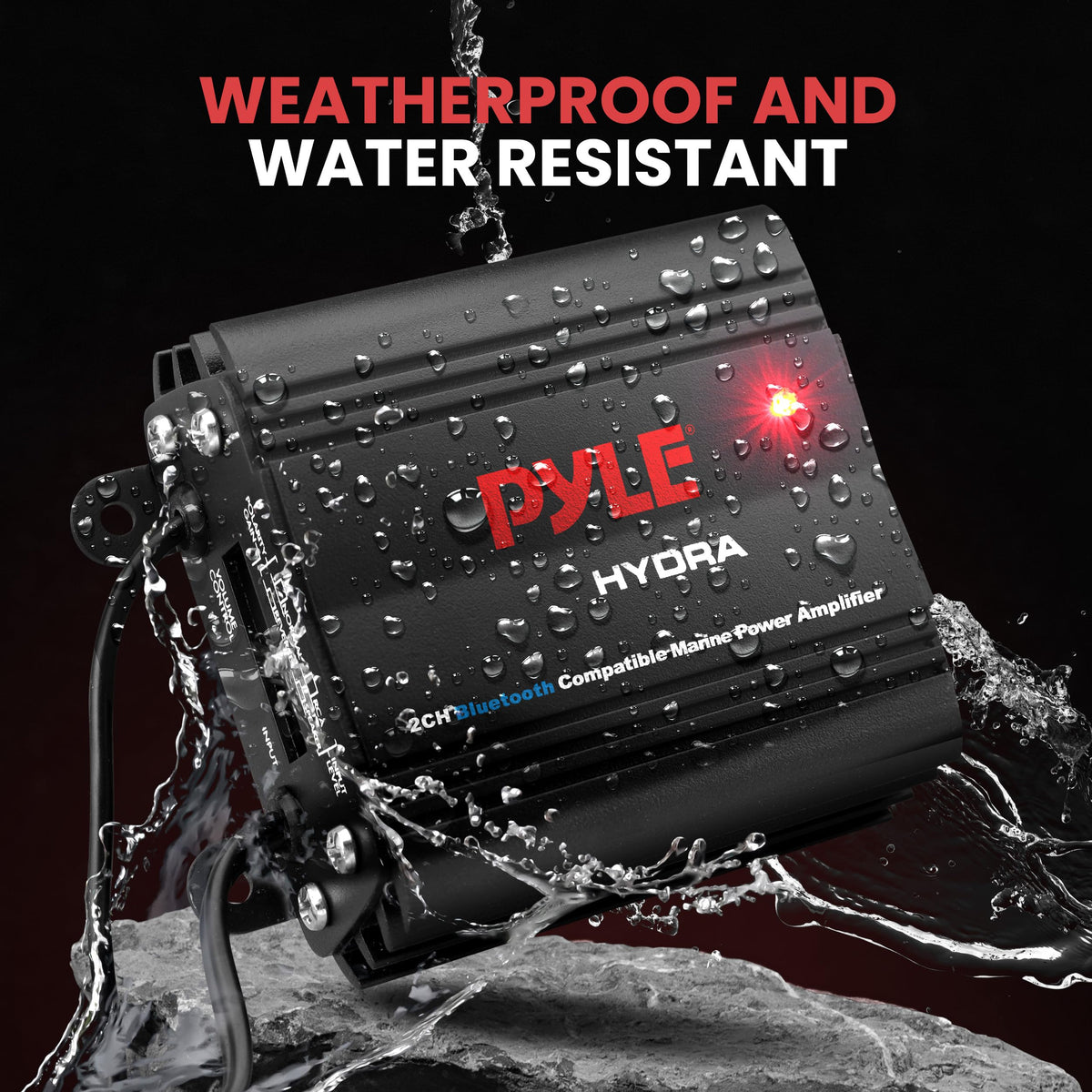 Pyle PLMRMB2CB mounted on bracket demonstrating marine-grade secure installation