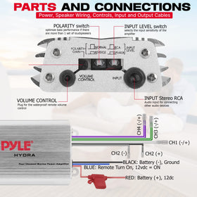 Pyle PLMRMP3A close-up of controls showing easy gain and switch access