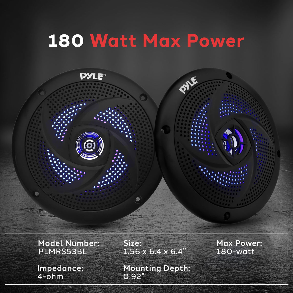 Pyle speaker side profile highlighting slim mounting depth for versatile installs