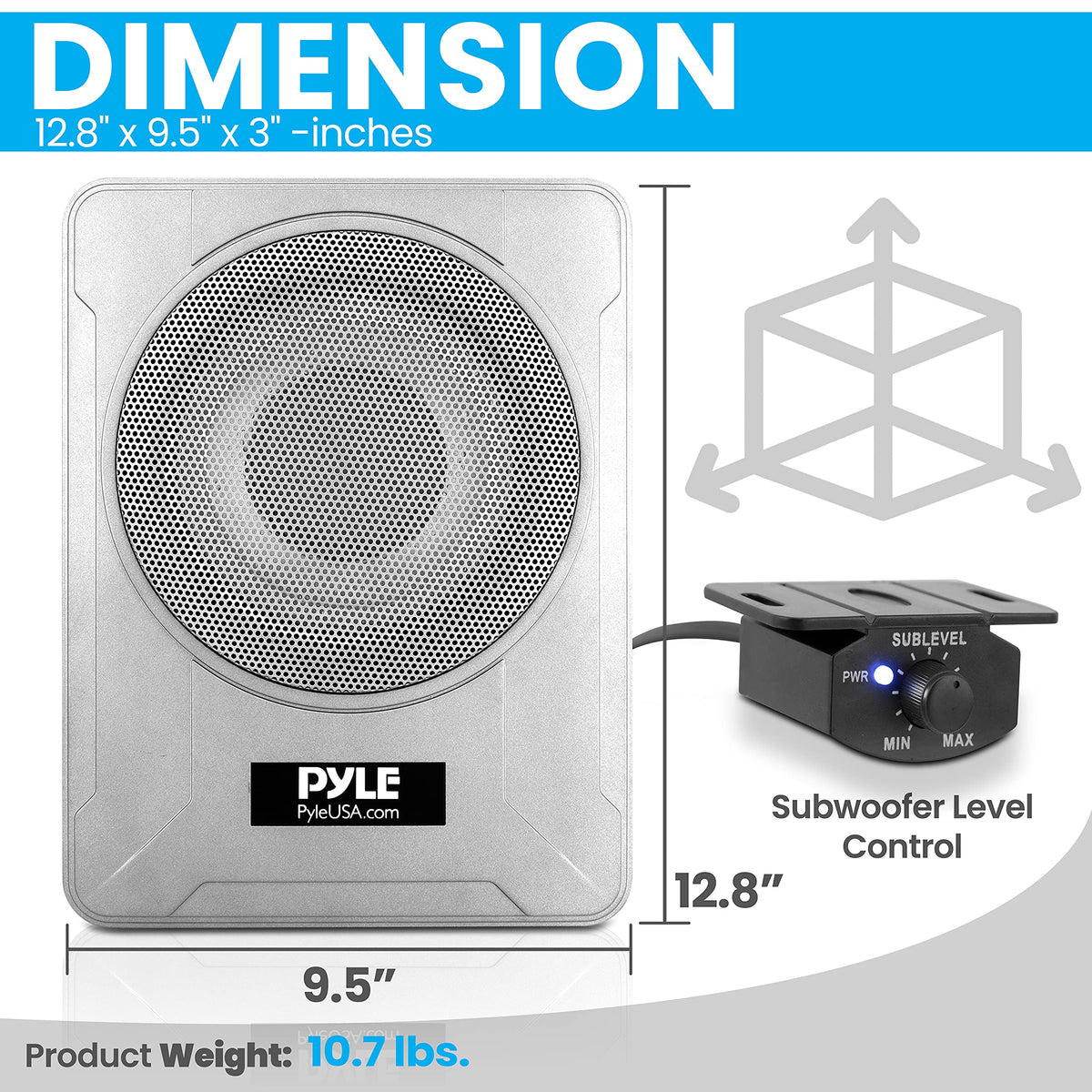 Pyle PLMRSBA8 blue LED indicator shows power status clearly