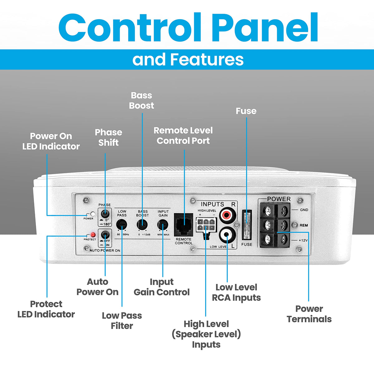 Pyle PLMRSBA8 built-in amplifier compact design improves space usage