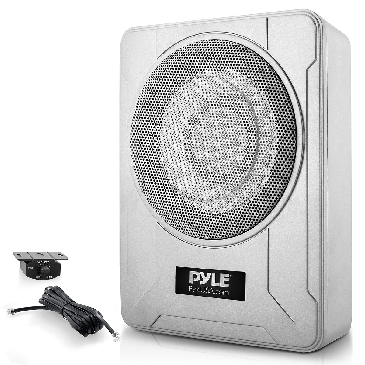 Pyle PLMRSBA8 underseat subwoofer in vehicle for enhanced bass