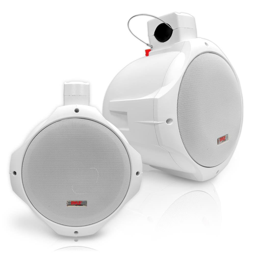 Pyle PLMRW85 wakeboard tower speakers with 8-inch subwoofers deliver robust bass.