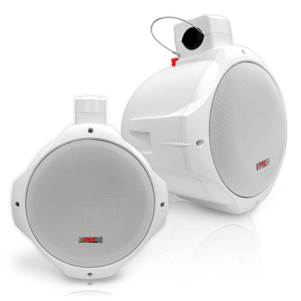 Pyle PLMRW85 wakeboard tower speakers with 8-inch subwoofers deliver robust bass.