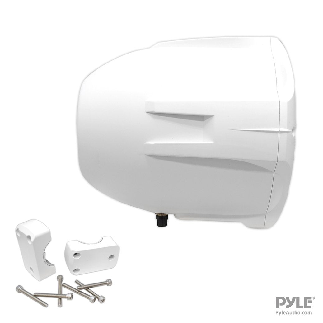 White marine speaker casing complements boat interiors with a discreet look.