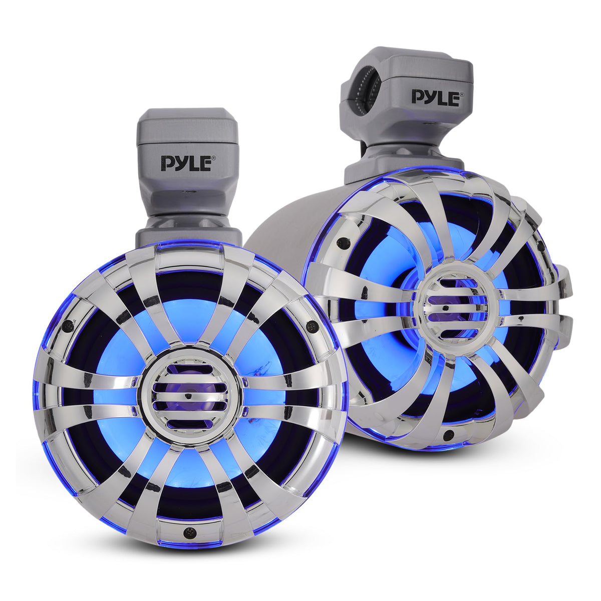 Pyle PLMRWB50L marine speakers front view with weatherproof design.