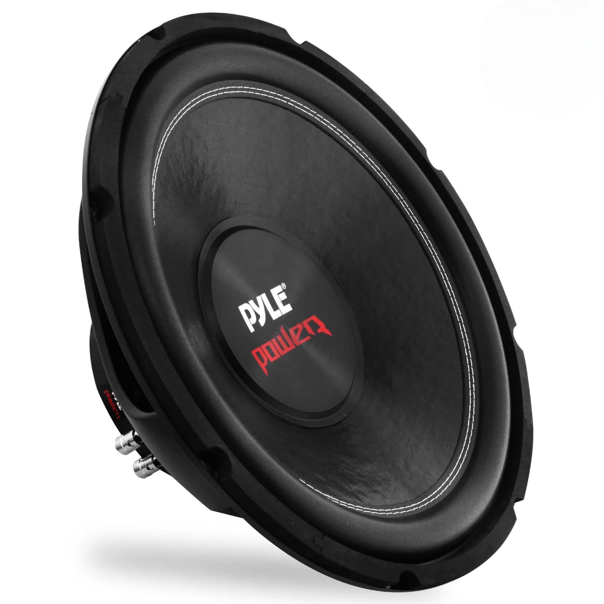 Pyle PLPW10D front view showing speaker face and mounting benefits