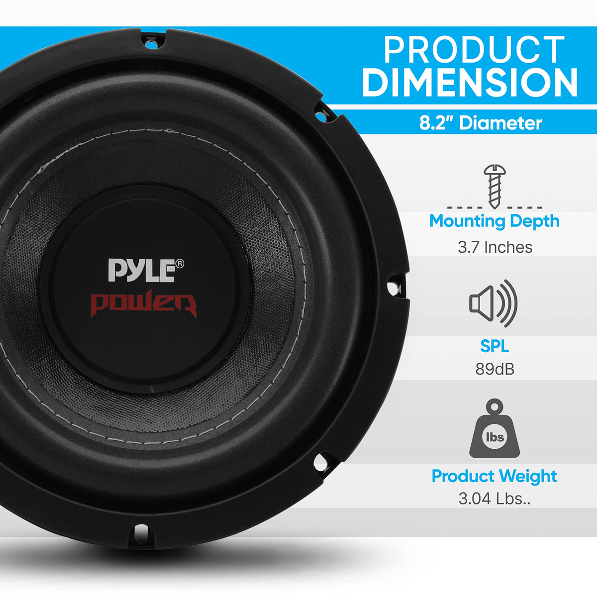 Pyle PLPW8D dual 4-ohm voice coil with flexible wiring options