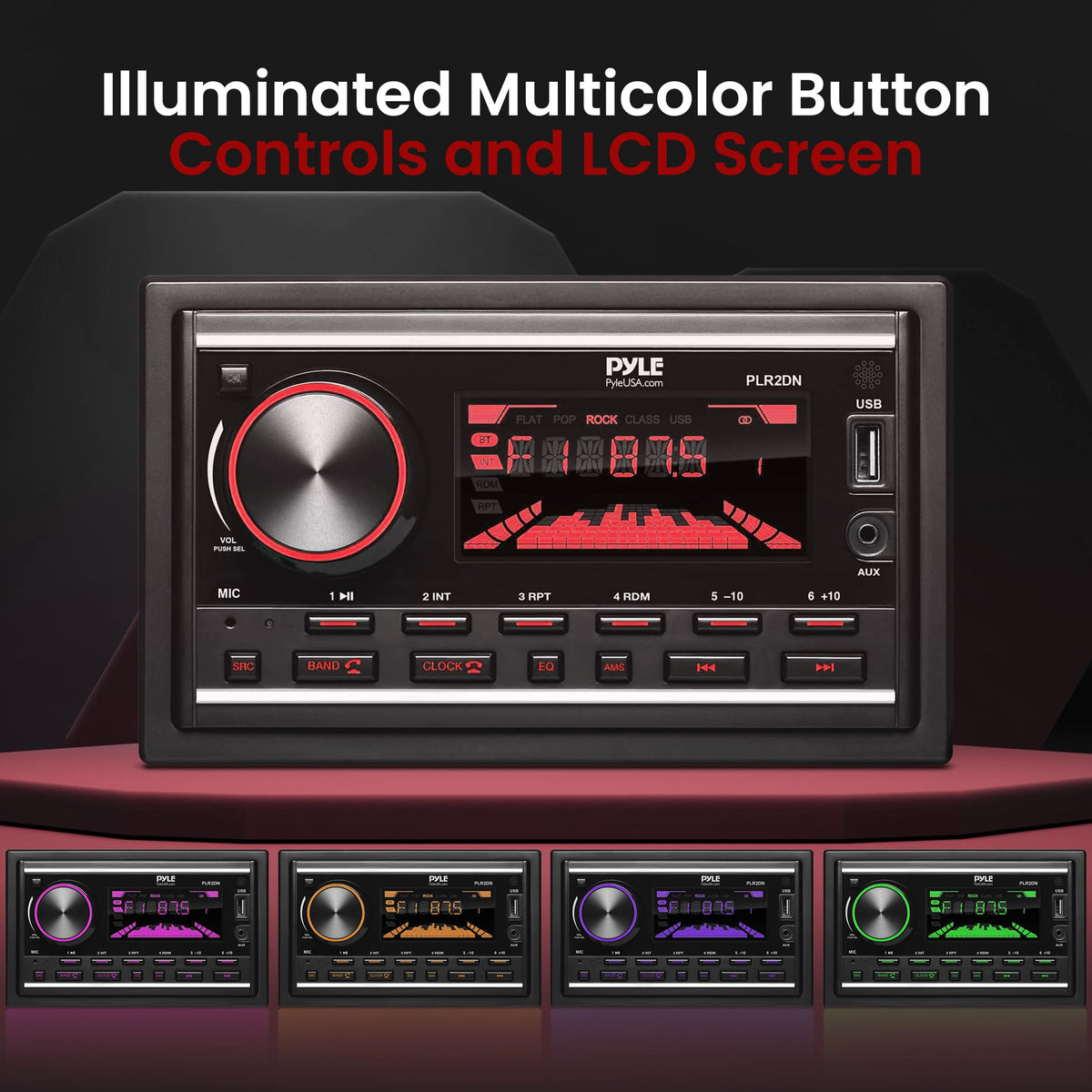 Pyle PLR2DN installed in a boat dash illustrating onboard entertainment setup