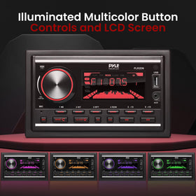 Pyle PLR2DN installed in a boat dash illustrating onboard entertainment setup
