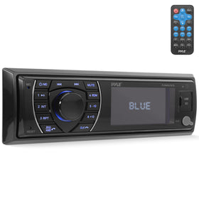 Pyle PLRMR27BTB front panel showing controls and clean dash fit for easy operation