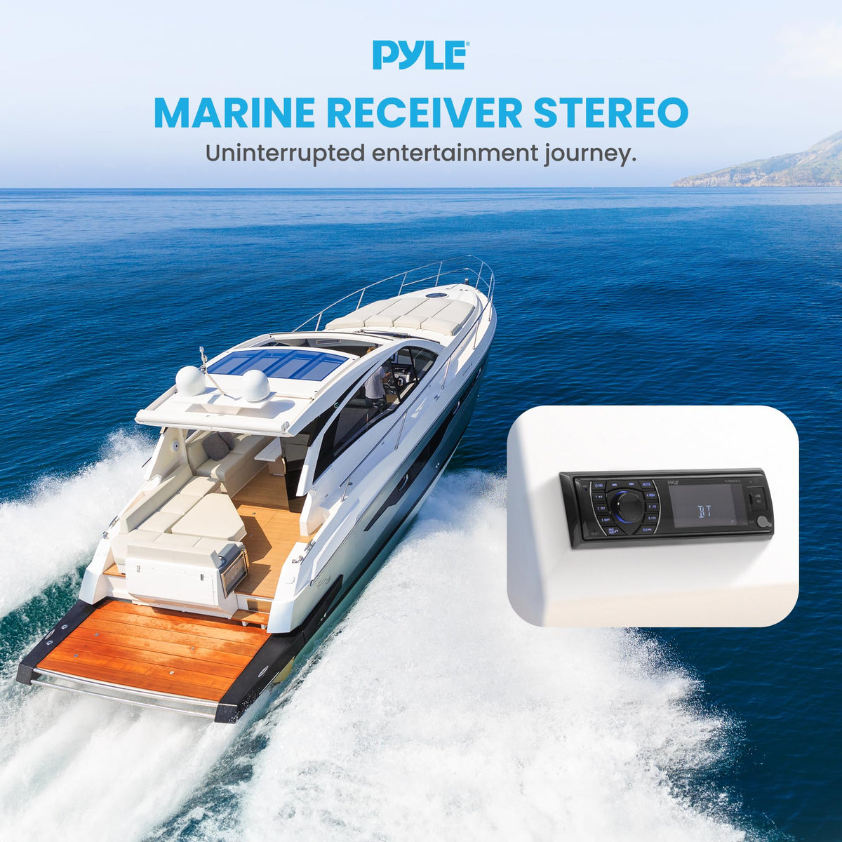 Pyle PLRMR27BTB size comparison next to standard gauge proving single-DIN compatibility