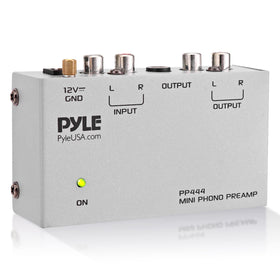 Pyle PP444 front view phono preamp for cleaner vinyl playback
