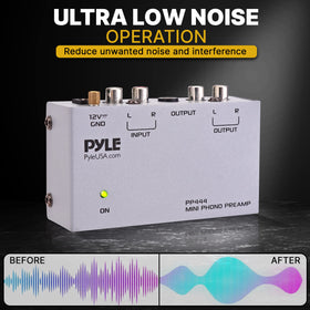 Pyle PP444 connected to turntable for line-level signal workflow