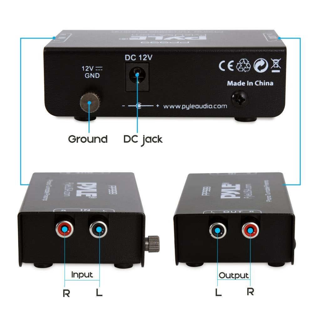 Pyle PP999 RCA input jacks for phono signals
