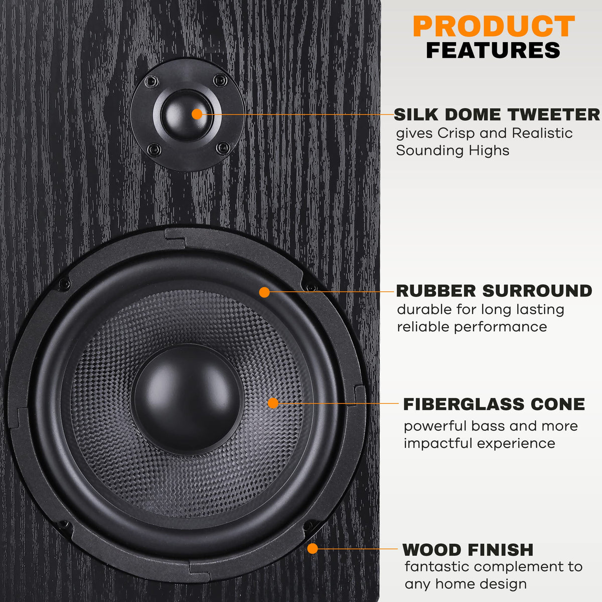 Pyle PSMSP6 engineered wood cabinet balances resonance control with stylish room aesthetics.