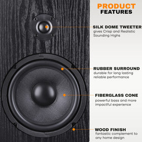 Pyle PSMSP6 engineered wood cabinet balances resonance control with stylish room aesthetics.