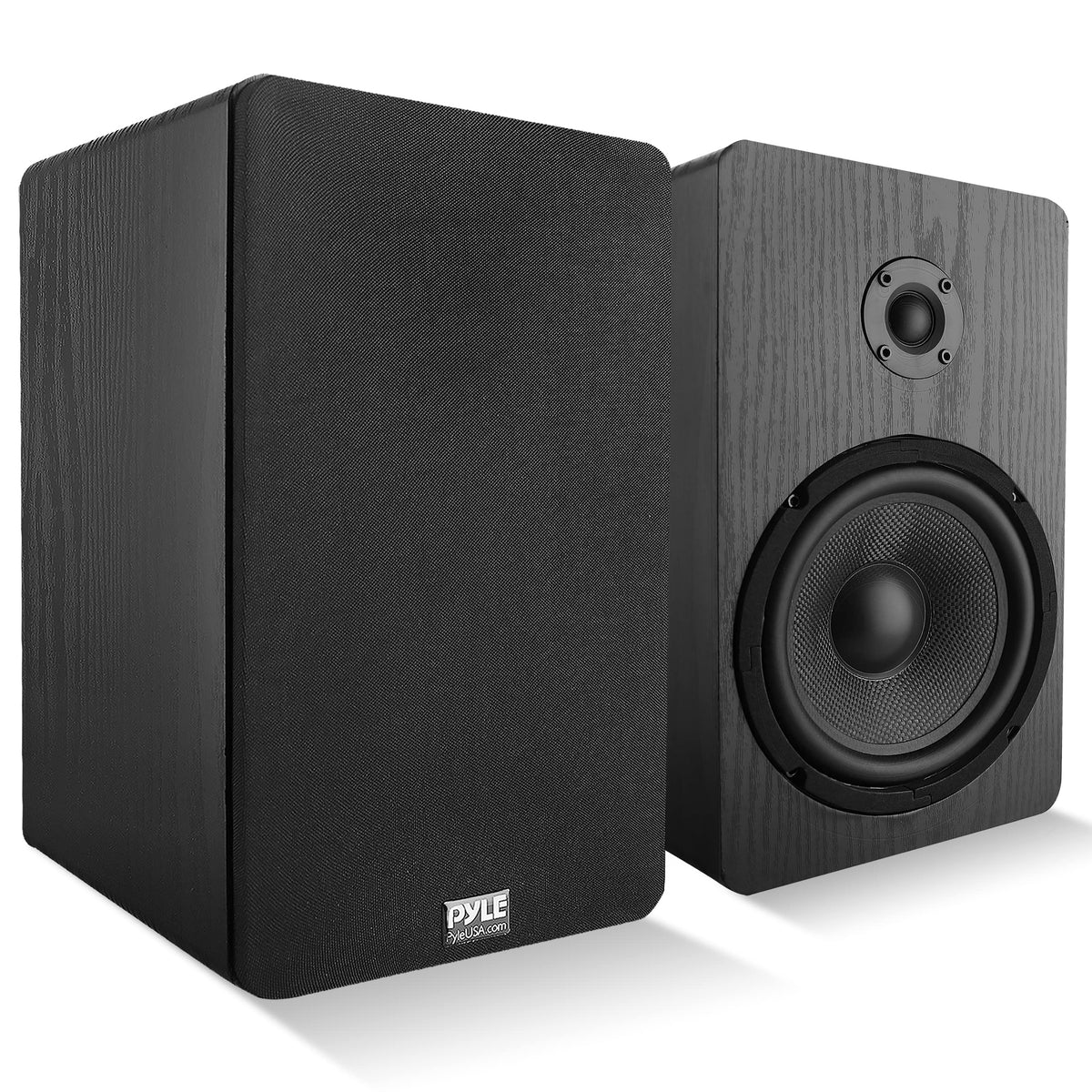 Pyle PSMSP6 front view shows a sturdy wooden cabinet for clean, immersive audio.