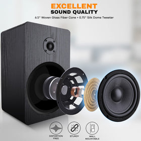 Pyle PSMSP6 6.5-inch woofer close-up highlights deep bass potential for home theaters.