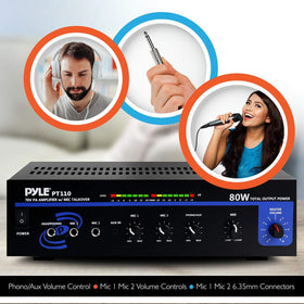 Pyle PT110 back panel showing RCA and phono ports for versatile sources.
