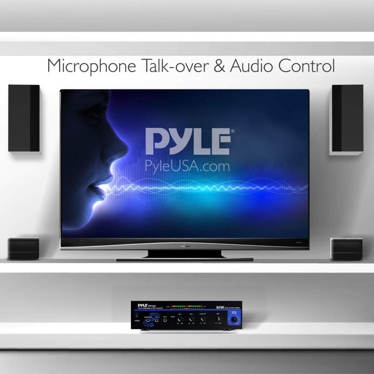 Pyle PT110 in-use at a small venue for paging and music playback.