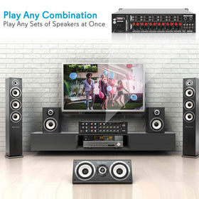 Pyle PT12050CH SD card input for offline audio playback.