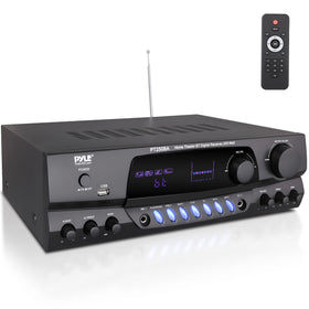 Pyle PT250BA front view showing compact home theater power and clarity